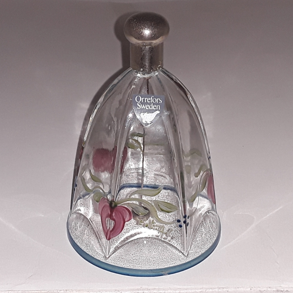 Orrefors Sweden Handpainted Crystal Dinner Bell - Maya Series, 1970's, S…
